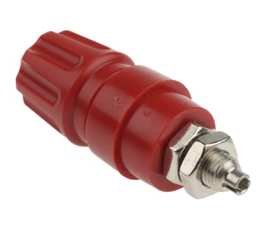 Product image for Red pole terminal,4mm socket