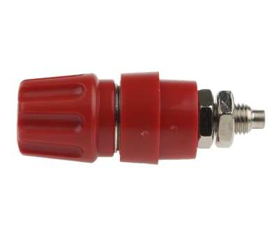 Product image for Red pole terminal,4mm socket