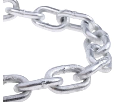 Product image for 10M GALVANISED STEEL CHAIN,25LX6.5MM DIA