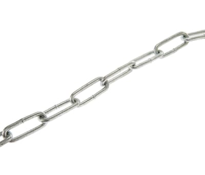 Product image for 10m Zn plated steel chain,32Lx4mm dia