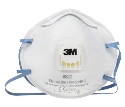 Product image for 3M 8000 3M 8822 Disposable Face Mask, FFP2, Valved