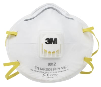 Product image for 3M 8000 3M 8812 Disposable Face Mask, FFP1, Valved