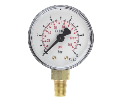 Product image for Bottom conn pressure gauge,R1/8,0-10bar