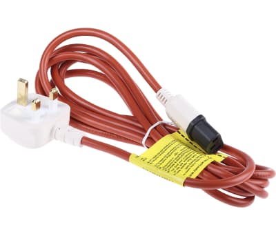 Product image for Power Cord C13 to UK BS1363 high stress