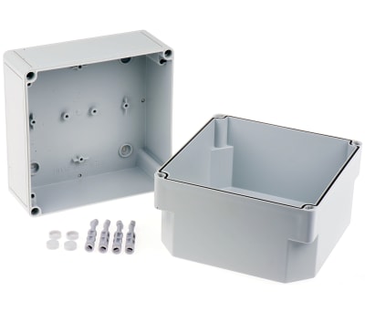 Product image for IP66 BOX WITH GREY LID,182X180X165MM