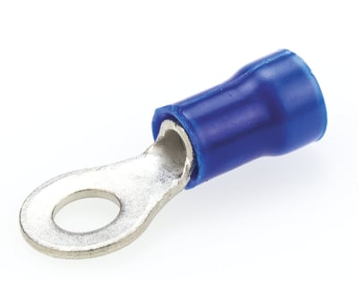 Product image for Ring terminal, PLASTI-GRIP, blue, M4