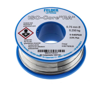 Product image for SOLDER WIRE, RA 0,75MM,250G