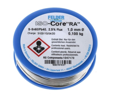 Product image for SOLDER WIRE, RA 1,0MM, 100G