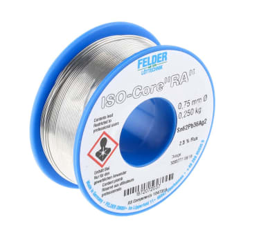 Product image for SOLDER WIRE, RA 2% AG, 0,75 MM