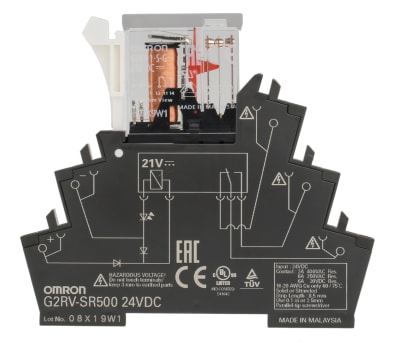 Product image for Slimline relay 6mm SPDT, 6 A, 24VDC