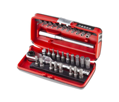 Product image for Facom Driver Bit Set 31 Pieces, Hexagon, Phillips, Pozidriv, Slotted, Torx