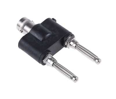 Product image for BNC (F) TO 2 X BANANA PLUG, 4 MM PIN DIA