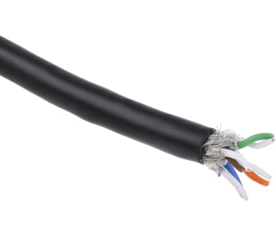 Product image for 4 PAIRS SFTP CAT7  BLACK PVC100M