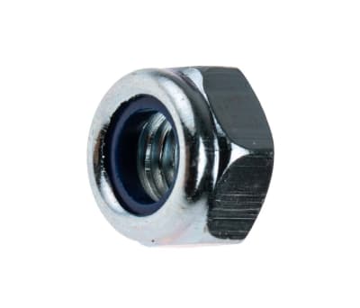 Product image for RS PRO, M8, Zinc Plated Steel Nylon Insert Lock Nut