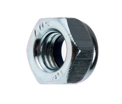 Product image for RS PRO, M8, Zinc Plated Steel Nylon Insert Lock Nut