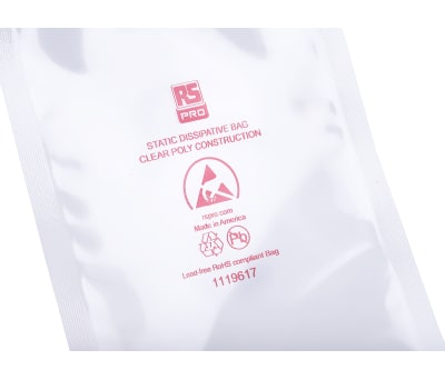 Product image for Dissipative Clear Zip Bag,100x150mm,100