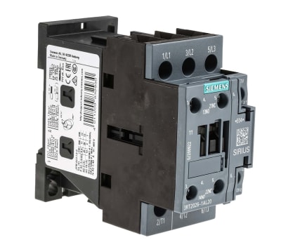 Product image for Siemens Control Relay - 3NO, 22 A F.L.C, 40 A Contact Rating, 230 V ac, 3P