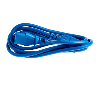 Product image for IEC C14 - C13 H05VV-F 0.75mm2 Blue 2m