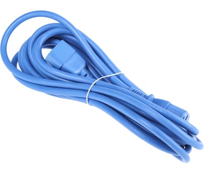 Product image for IEC C14 - C13 H05VV-F 1.0mm2 Blue 5m