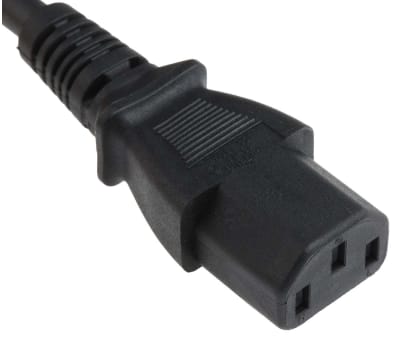 Product image for UK 13A IEC C13 H05Z1Z1-F 1.0mm2 Black 3m