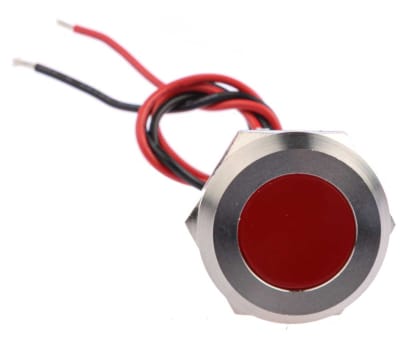 Product image for 22mm 316L stainless steel LED, red 24Vdc