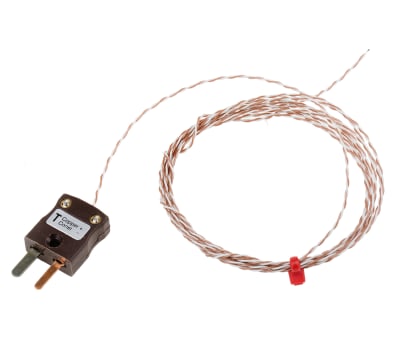 Product image for Type T IEC 1/0.2mm Thermocouple+Plug 2m