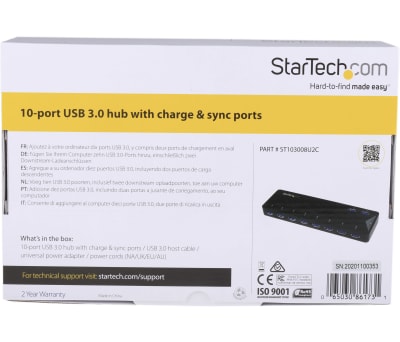 Product image for STARTECH 10-PORT USB 3 HUB CHARGE & SYNC