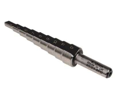 Product image for RS PRO HSS Step Drill Bit 4mm x 12mm