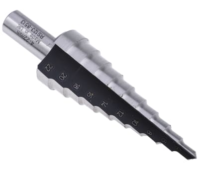 Product image for RS PRO HSS Step Drill Bit 4mm x 22mm