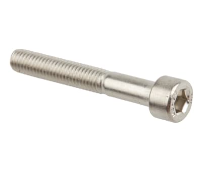 RS PRO Plain Stainless Steel Hex Socket Cap Screw, DIN 912, M8 x 12mm