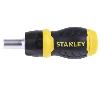 Product image for Stanley 1/4 in Hexagon Phillips, Pozidriv, Slotted Ratchet Screwdriver