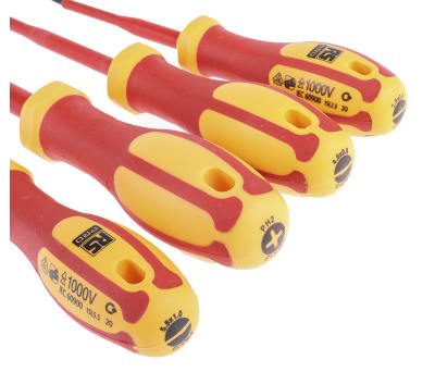 Product image for RS PRO VDE Phillips, Slotted Screwdriver Set 4 Piece