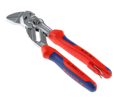 Product image for Knipex 180.0 mm Chrome Vanadium Steel Plier Wrench With 35.0mm Jaw Length