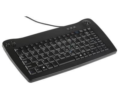 Product image for RS Pro UK PS2 Trackball Keyboard Black