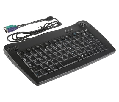 Product image for RS Pro UK PS2 Trackball Keyboard Black