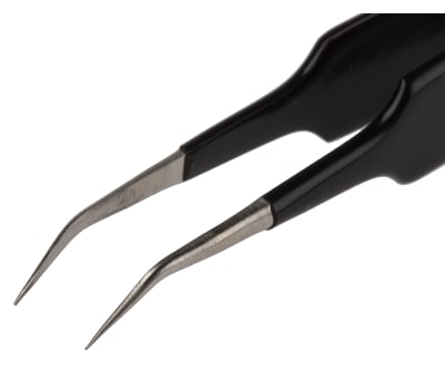 Product image for ESD epoxy coated tweezers bent 110mm