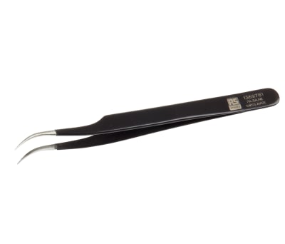 Product image for ESD epoxy coated tweezers curved 120mm