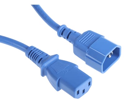 Product image for RS PRO 1m Power Cable, C13, IEC to C14, IEC