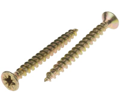 Product image for 6.0X60 POZI CSK  WOODSCREW ZINC & YELLOW