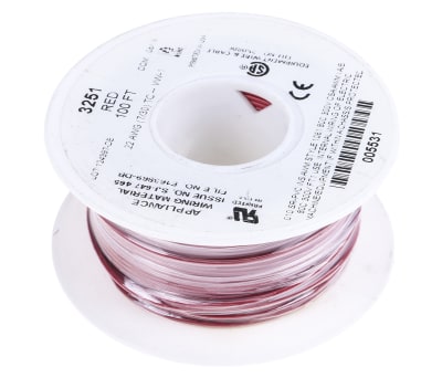 Product image for Wire 22 AWG 300V UL1061 Red 30m