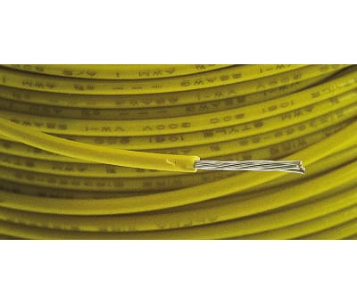 Product image for Wire 22 AWG 300V UL1061 Yellow 30m