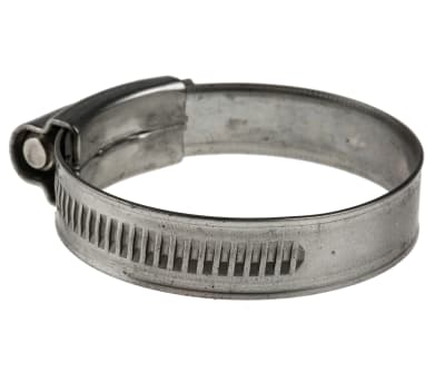 Product image for RS PRO Stainless Steel 316 Slotted Hex Hose Clip, 12mm Band Width, 35mm - 50mm Inside Diameter