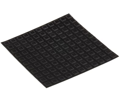 Product image for Black stick on  Sq, 2.5mm H x 10.2mm Dia