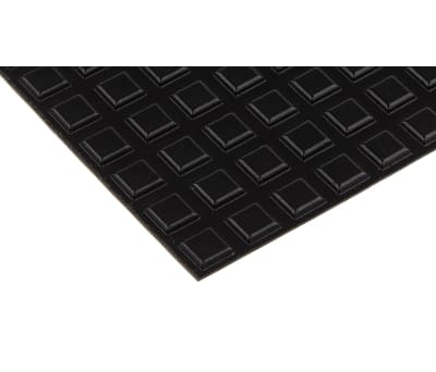 Product image for Black stick on  Sq, 2.5mm H x 10.2mm Dia