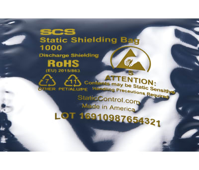 Product image for SHIELD BAG,METAL-IN ZIP, 75X125MM,100EA