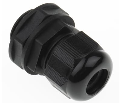 Product image for CABLE GLAND NPT1/2 BLACK WITH LOCKNUT