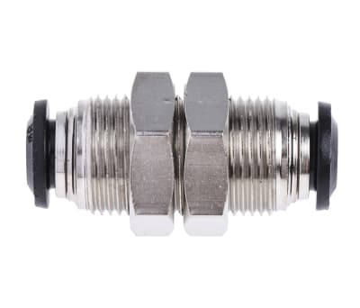 Product image for RS PRO Pneumatic Bulkhead Fitting Bulkhead Connector Push In 6 mm to Push In 6 mm