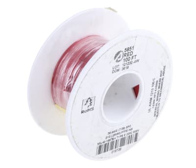 Product image for Wire 30AWG 600V UL1213 Red 30m