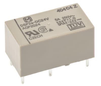 Product image for DPNO miniature power relay,5A 24Vdc coil