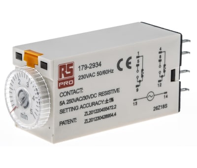 Product image for Analogue Time Relay. 8 pin DPCO